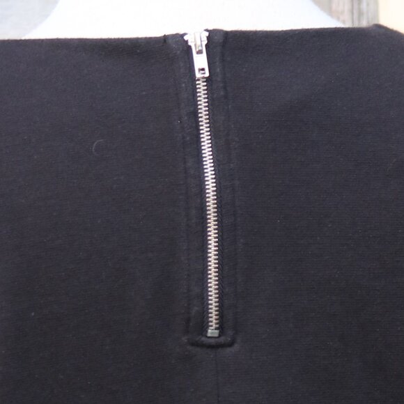 Esmara Black Short Sleeve Exposed Back Zipper Knit Cotton Blend Sheath Dress MED - Picture 5 of 7